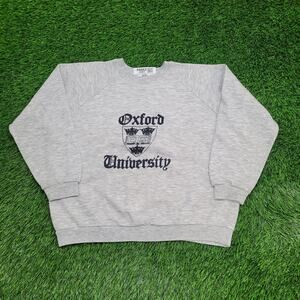 Vintage Oxford University Sweatshirt Womens XL 23x22 Boxy Crop